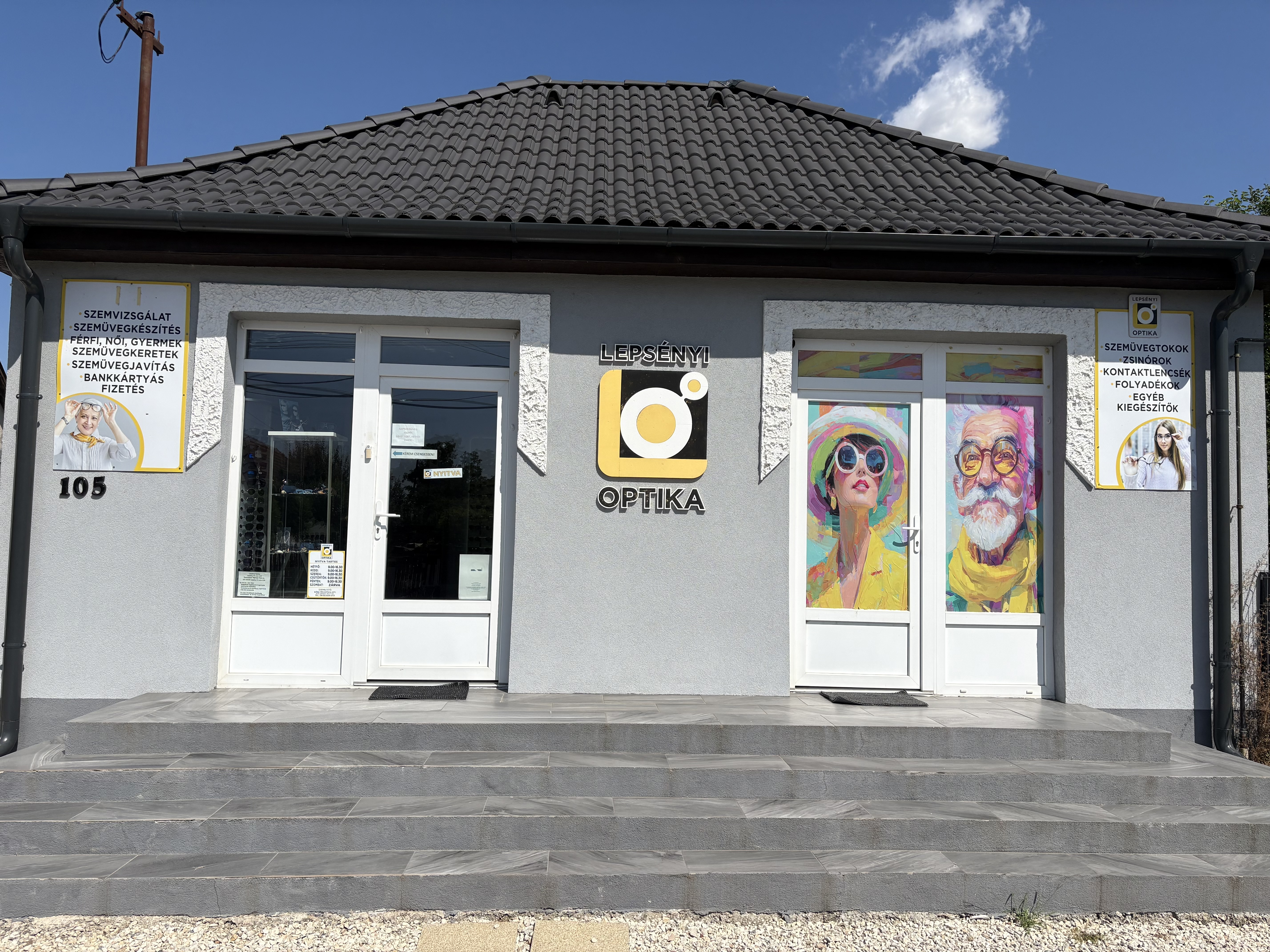 Lepsényi Optika üzletbelső — modern kínálat